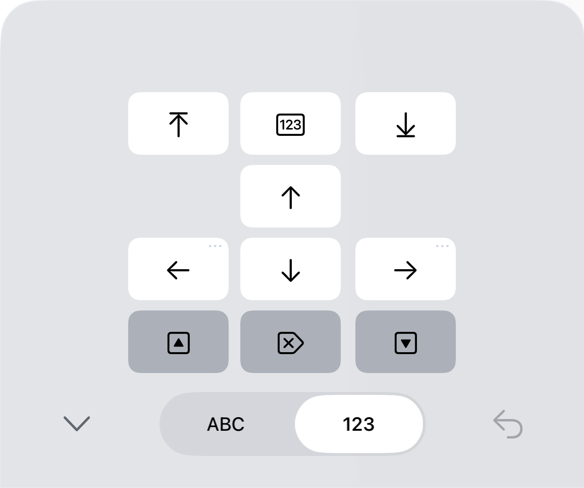 Das neue Cursor-Pad in Soulver 4 auf dem iPhone